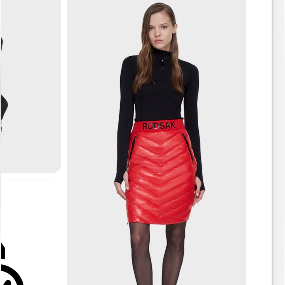 Rudsak | nwt sz large | Sadi Quilted pencil Skirt in poppy red. RARE $195msrp